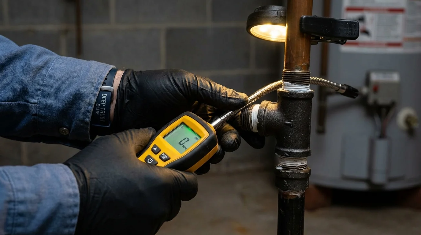 Gas leak detection with electronic sniffer by Johns Plumbing LLC in Wills Point