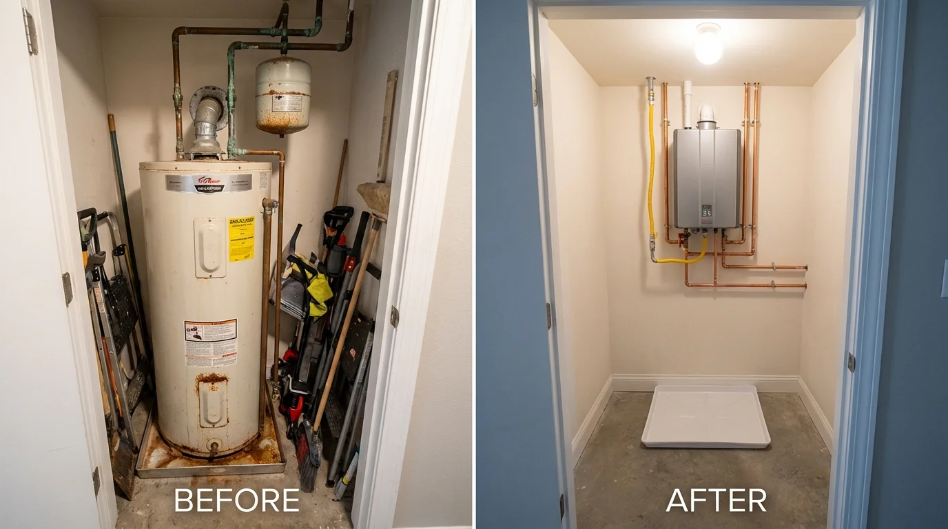 Tank water heater versus wall-mounted tankless unit comparison for Wills Point, TX homeowners