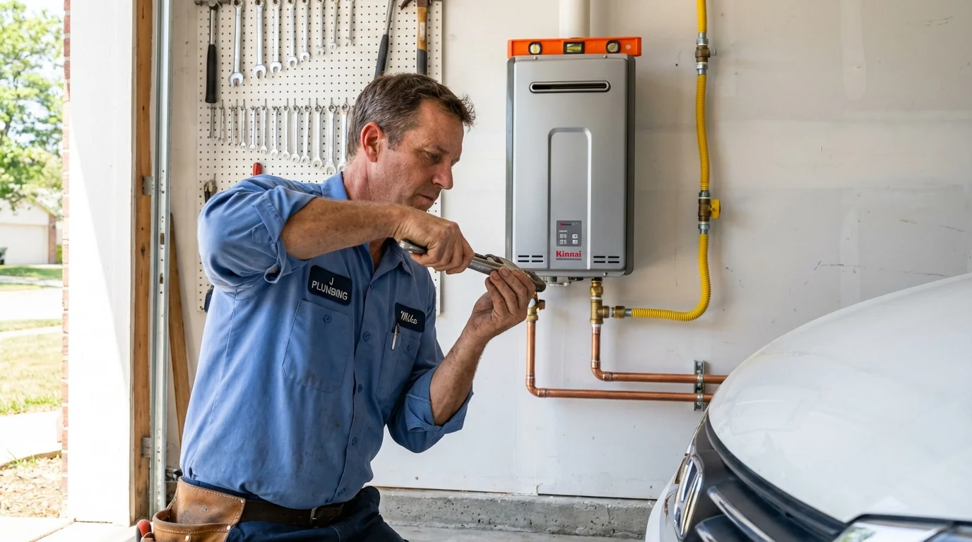 Tankless water heater installation by a Johns Plumbing LLC plumber in Wills Point